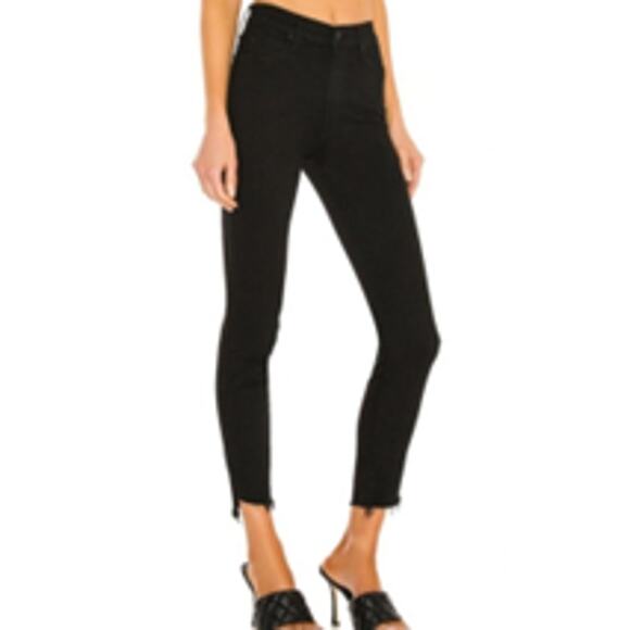 Mother The Stunner Zip Ankle Step Fray in All I Want Size 26 Black Stretch - Picture 1 of 16